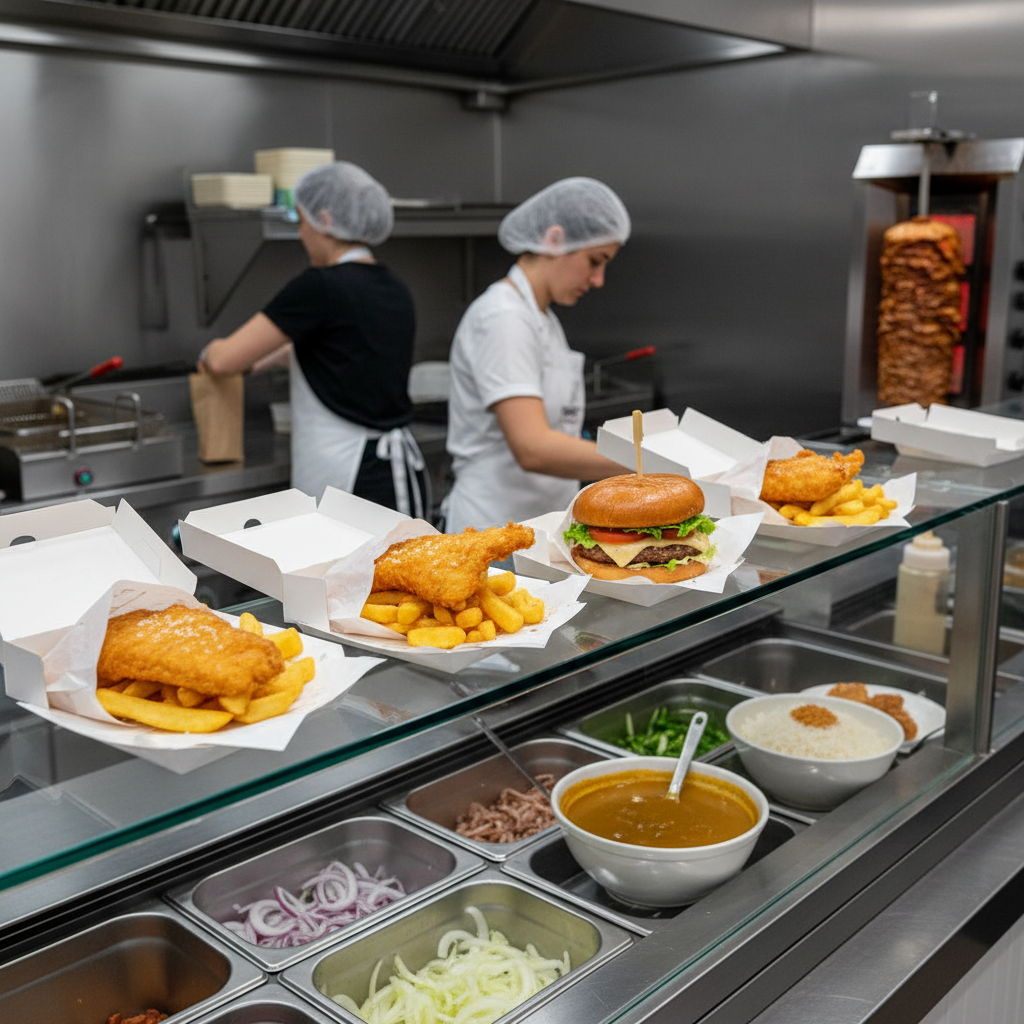 Inside Luigi's Chip Shop, Athlone